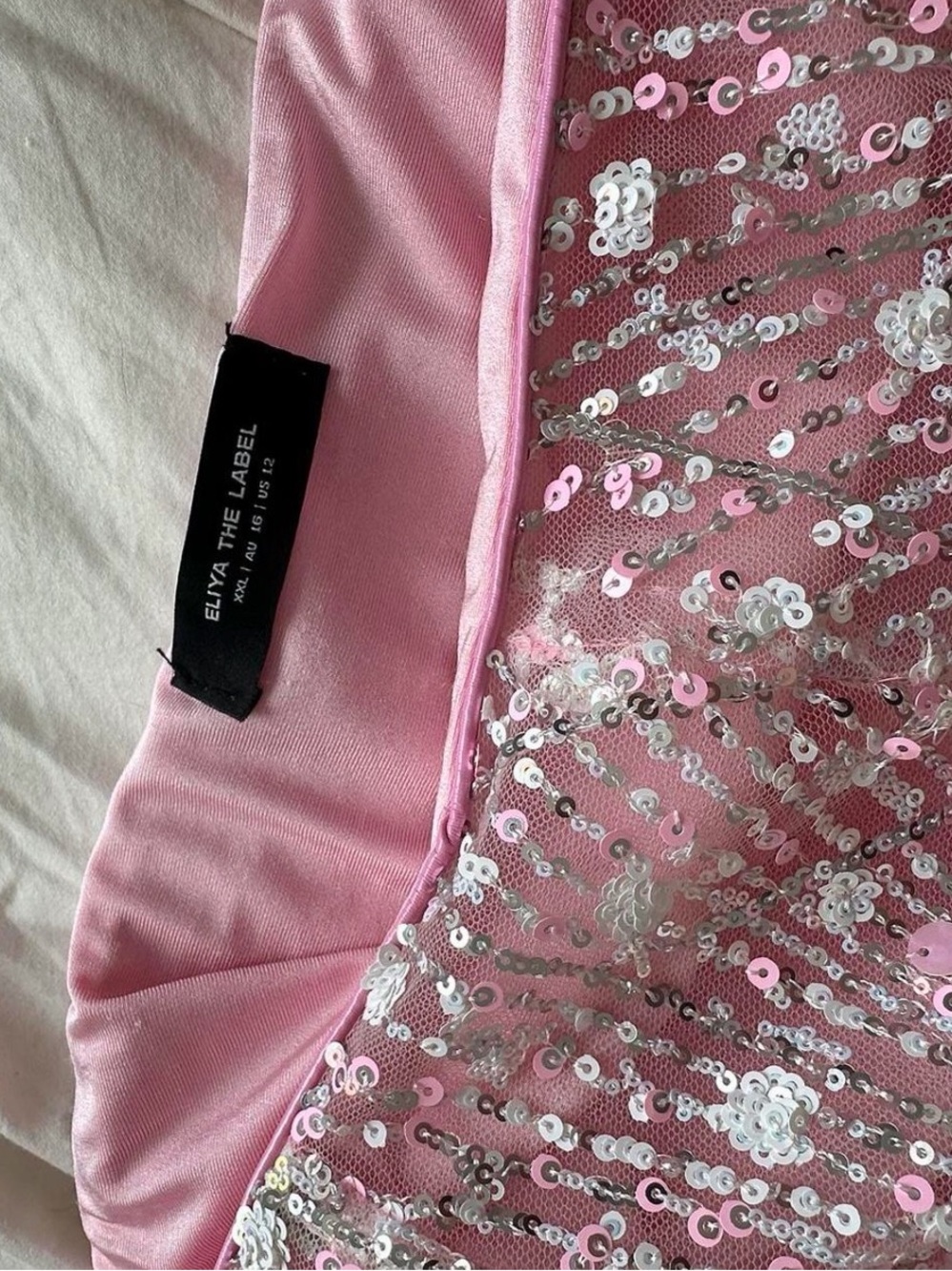 Eliya the Label Alyce Pants - Embellished Pink Wide Leg Sheer Pants - Picture 5 of 9